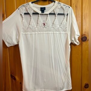 Buckle Daytrip Pieced Crochet White Lace Top